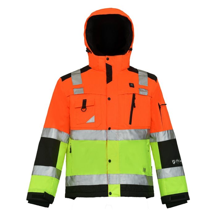 Men Hi Vis Reflective Water-Resistance Breathable Insulated Heating Jacket