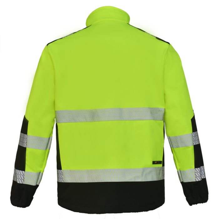 Men Reflective Water-Resistance Breathable 4-Way Stretch Hi Vis Softshell Jacket - Image 2