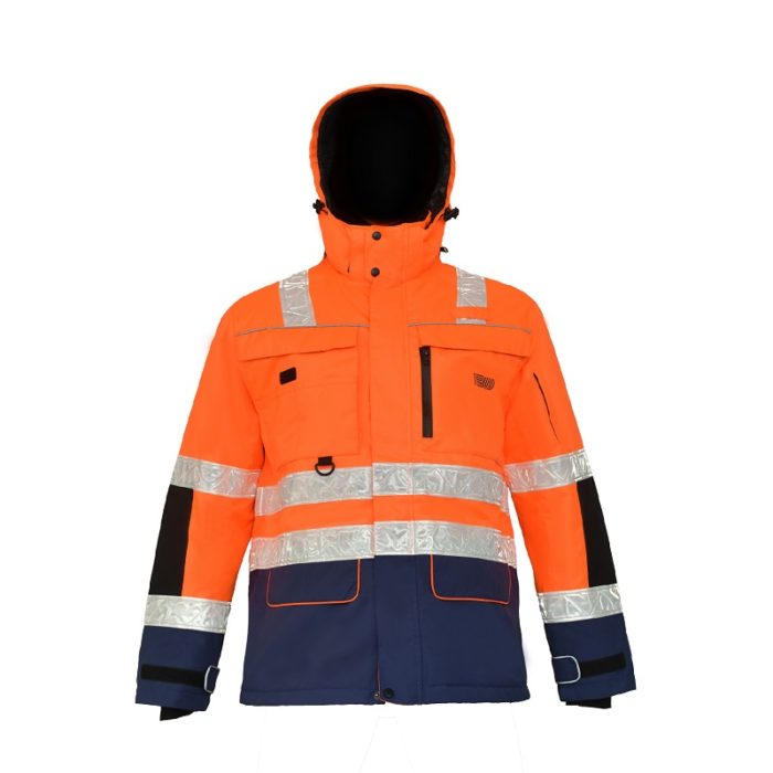 Men Waterproof Breathable Insulated Hi Vis Reflective Jacket